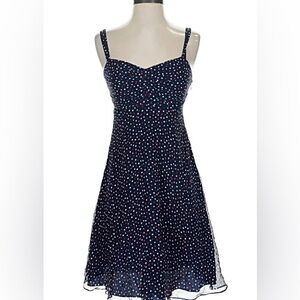 Vineyard Vines Navy Mini Dress with Polka Dots